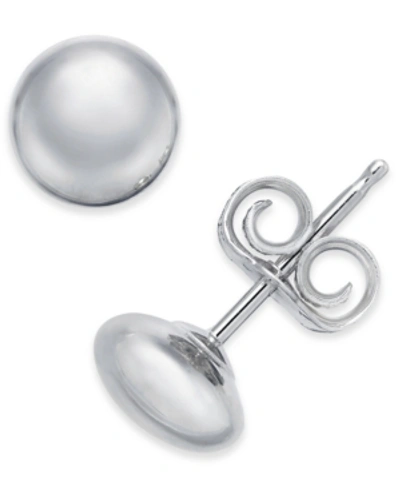 Macy's 14k White Gold Earrings, Flat Ball Stud (5mm)