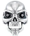 Andrew Charles By Andy Hilfiger Men's Cubic Zirconia Signature Skull Ring In Stainless Steel In Stainless Steel