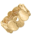 STYLE & CO GOLD-TONE HAMMERED DISC STRETCH BRACELET, CREATED FOR MACY'S