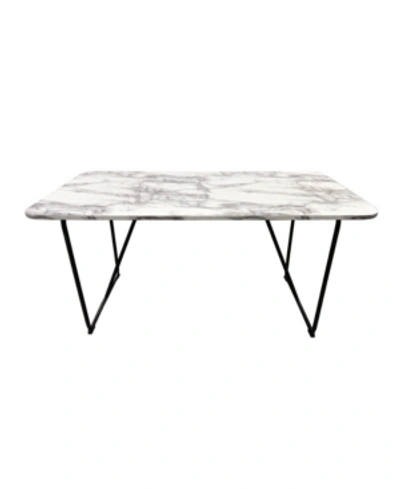 Chintaly Helga Marbleized Laminate Dining Table In Gray