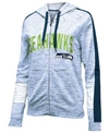 5TH & OCEAN WOMEN'S SEATTLE SEAHAWKS SPACE DYE FULL-ZIP HOODIE