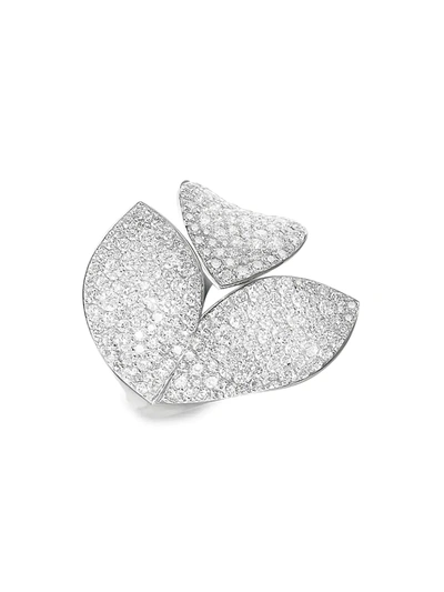 Pasquale Bruni Women's Giardini Segreti 18k White Gold & Diamond Pavé Leaf Wrap Ring