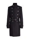 BALMAIN OFFICAR DOUBLE-BREASTED MILITARY COAT,400013300519