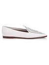 Alaïa Laser Cut Leather Loafers In Blanc Craie