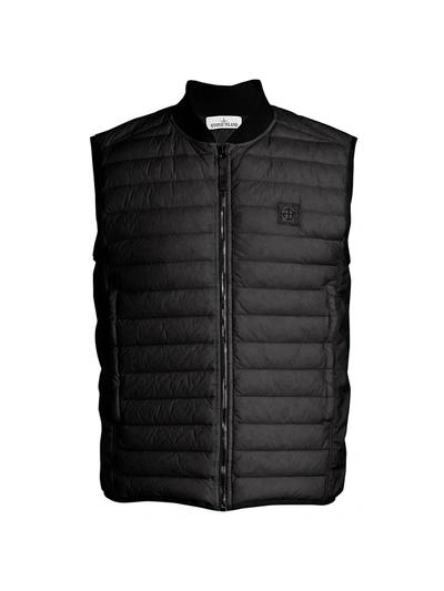 Stone Island Real Down Puffer Vest In Black
