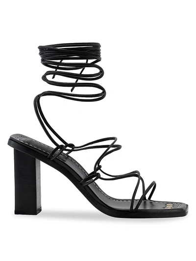 Frame Le Doheny Ankle-wrap Leather Sandals In Black