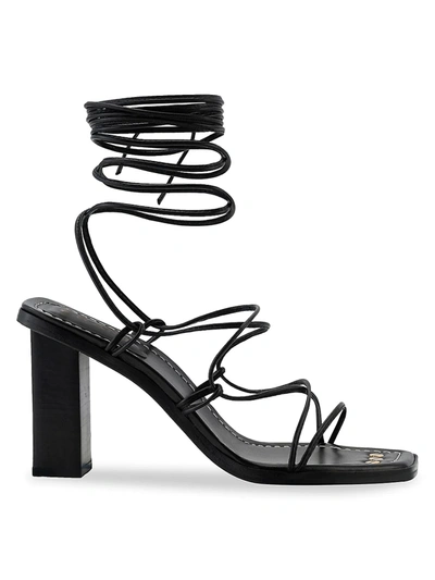 Frame Le Doheny Ankle-wrap Leather Sandals In Noir