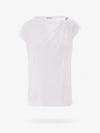 Brunello Cucinelli Gathered Shoulder Plain T-shirt In White