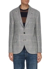 BRUNELLO CUCINELLI SINGLE BREAST CHECK LINEN WOOL SILK BLEND BLAZER