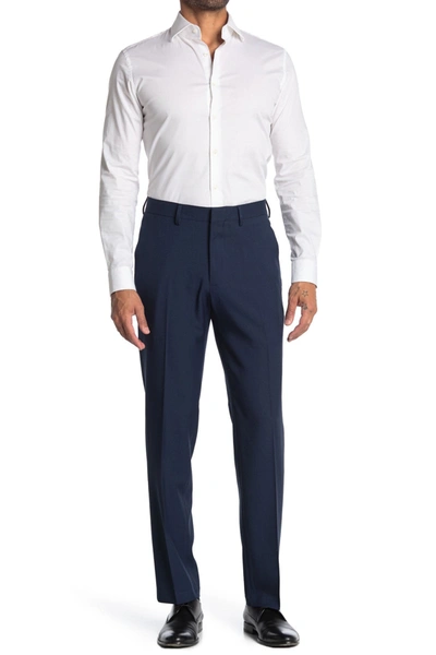 Haggar Comfort Stretch Straight Cut Pants In Blue