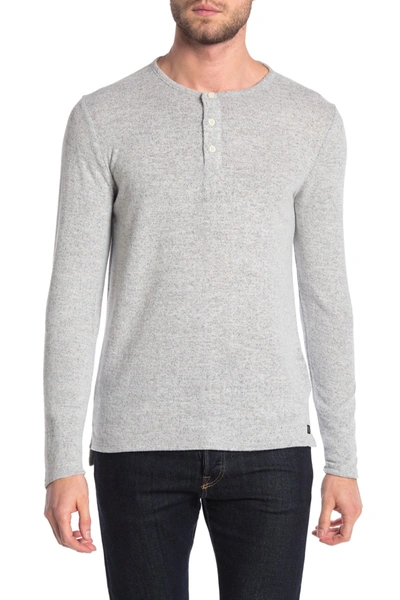 Civil Society Hogan Hacchi Knit Henley In Heather Light Gray