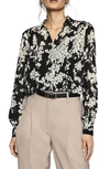 REISS JEAN PLEATED FLORAL LONG SLEEVE BLOUSE,5054832460780