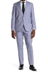 Kenneth Cole Reaction Windowpane Two Button Notch Lapel Slim Fit Suit In 455lt Blue