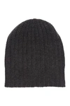 Portolano Ribbed Cashmere Knit Beanie In Ht Charcoal