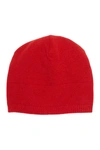 Portolano Slouchy Cashmere Knit Beanie In Fire Red