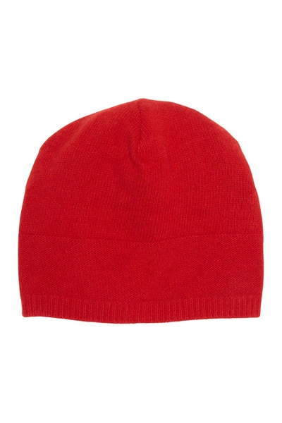 Portolano Slouchy Cashmere Knit Beanie In Fire Red