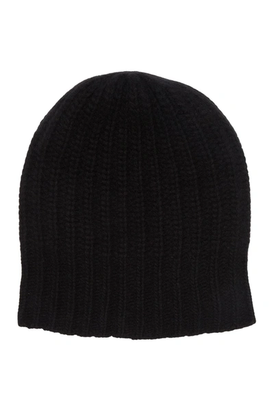 Portolano Ribbed Cashmere Knit Beanie In Black