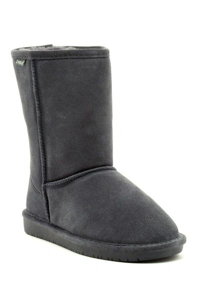 Bearpaw Emma Short Genuine Sheepskin Lined Boot In Charcoal