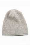 Portolano Slouchy Patterned Cashmere Beanie In Light Grey/soft Pink