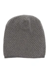 Portolano Slouchy Patterned Cashmere Beanie In Dk H Grey/mushroom