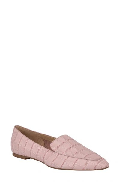 Marc Fisher Ltd Enaba Loafer In Pink Croco Leather