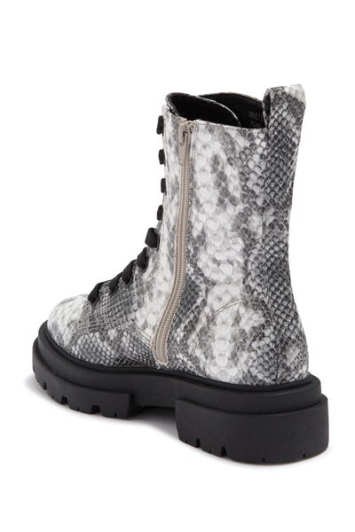 Dv Dolce Vita Flume Leather Lace-up Combat Boot In Black White
