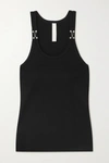 DION LEE EMBELLISHED RIBBED COTTON-JERSEY TANK