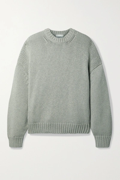 Bassike Oversized Cotton And Merino Wool-blend Sweater In Gray