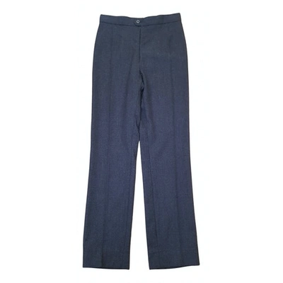 Pre-owned Loewe Grey Wool Trousers