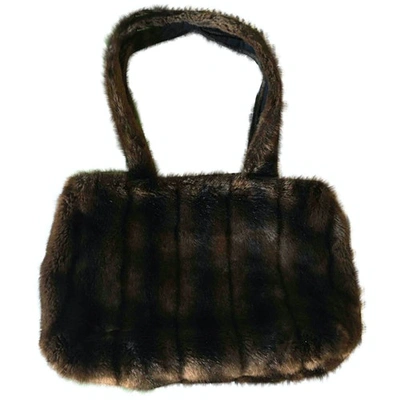 Pre-owned Maliparmi Faux Fur Handbag In Brown