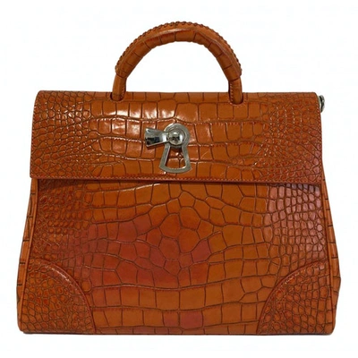 Pre-owned Gianfranco Lotti Leather Handbag In Orange