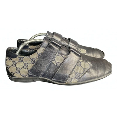 Pre-owned Gucci Cloth Low Trainers In Blue