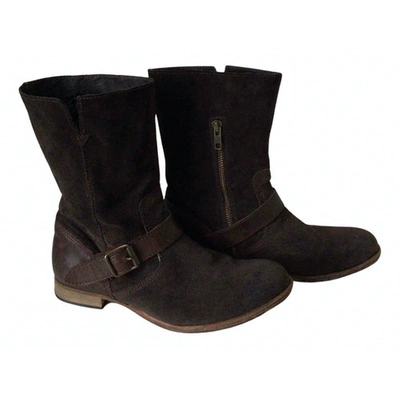 Pre-owned Hudson Boots In Brown