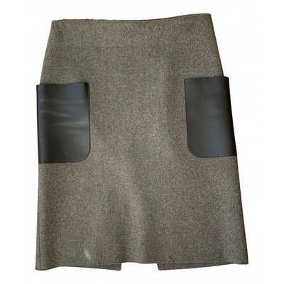 Pre-owned Celine Wool Mid-length Skirt In Anthracite