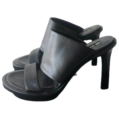 Pre-owned Ann Demeulemeester Leather Mules In Black