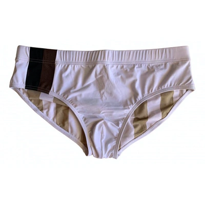 Pre-owned Fendi White Cotton - Elasthane Swimwear