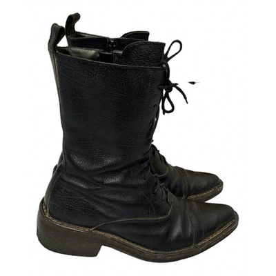 Pre-owned Moma Leather Riding Boots In Brown