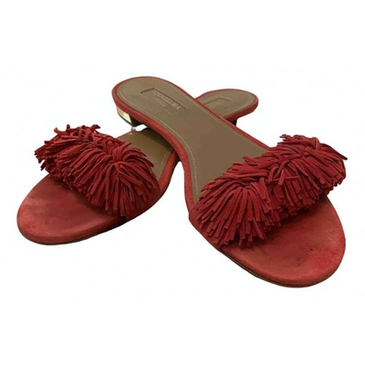 Pre-owned Aquazzura Sandal In Red