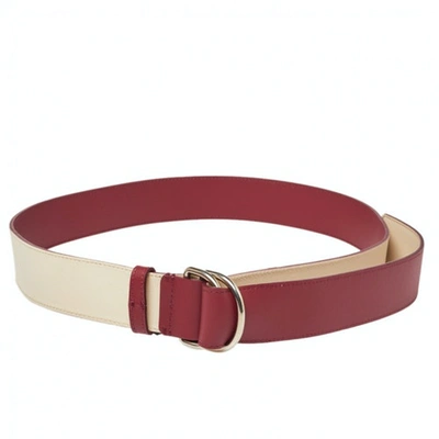 Pre-owned Burberry Leather Belt In Red