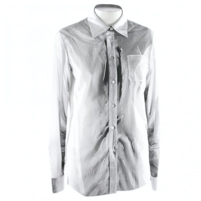 Pre-owned Moschino Grey Silk  Top