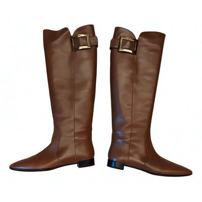 Pre-owned Roger Vivier Brown Leather Boots