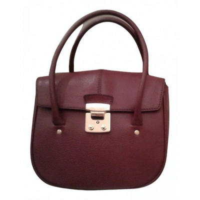 Pre-owned Trussardi Leather Handbag In Burgundy