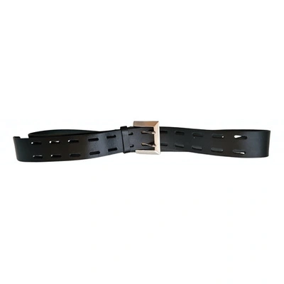 Pre-owned Y's Leather Belt In Black