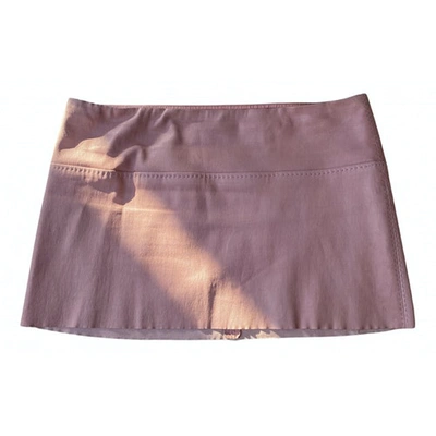 Pre-owned Stouls Pink Leather Skirt
