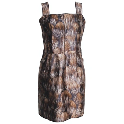 Pre-owned Dolce & Gabbana Silk Mid-length Dress In Brown