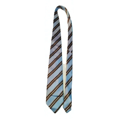 Pre-owned Corneliani Silk Tie In Turquoise