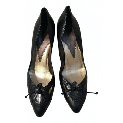 Pre-owned Emporio Armani Leather Heels In Black