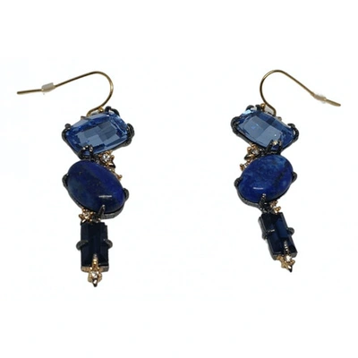 Pre-owned Alexis Bittar Crystal Earrings In Blue