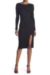 Abound Rib Knit Long Sleeve Dress In Black