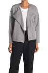 Eileen Fisher Asymmetrical Zip Jacket In Zinc
